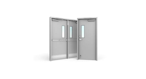 Installation de porte commerciale en acier